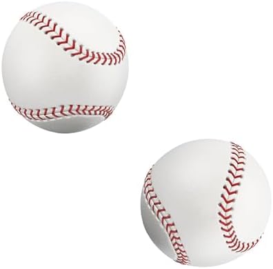 OMYOPY 2 Pack Blank Baseballs Solid Cork Core, 9 Inch Baseball Balls Unmarked Autographs Baseball for League Play, Pitching, Hitting, Batting, Fielding, Autograph, Gifts