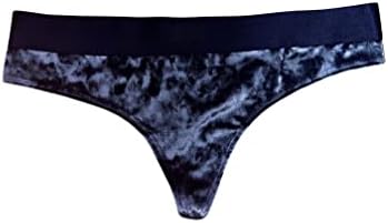 Victoria's Secret Pink Crushed Velvet Thong Panty/Underwear Color Blue New