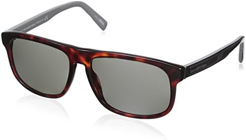 Ermenegildo Zegna Men's EZ0003 Sunglasses, Red Havana/Smoke Polarized