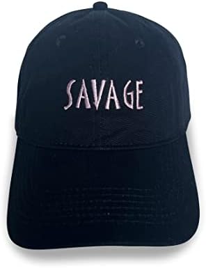 Savage Dad Hat Baseball Cap Embroidery Unconstructed Low Profile Polo Style Adjustable Vintage Unisex Black