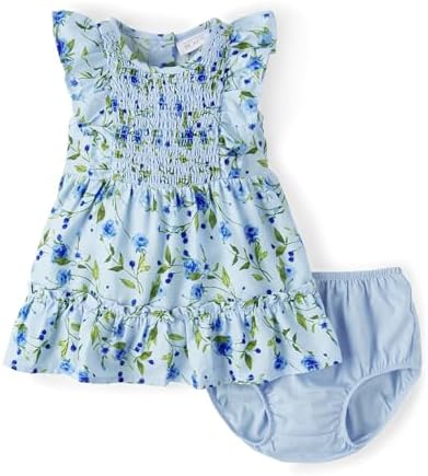 The Children's Place Baby Girls' and Newborn Ruffle Dressy Dress