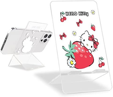 Cute Cartoon Cell Phone Stand for Desk Clear with Kawaii Cat Pattern Design Phone Stand Holder Accessories for Women Girls Kid,Compatible with iPad,iPhone,Mobile Phone,Samsung,Switch
