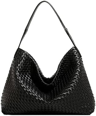 Women Boston Bag Woven Vegan Leather Handbags Female Satchel Messenger Bag Fashion Shoulder Crossbody Bag Casual Hobo