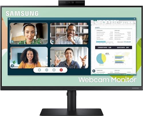 Samsung 24-Inch Computer Monitor, S40VA Series 75Hz Monitor, IPS and HDMI, Built-in Webcam, Speaker & Mic, FreeSync Premium-Deal Express Accessories