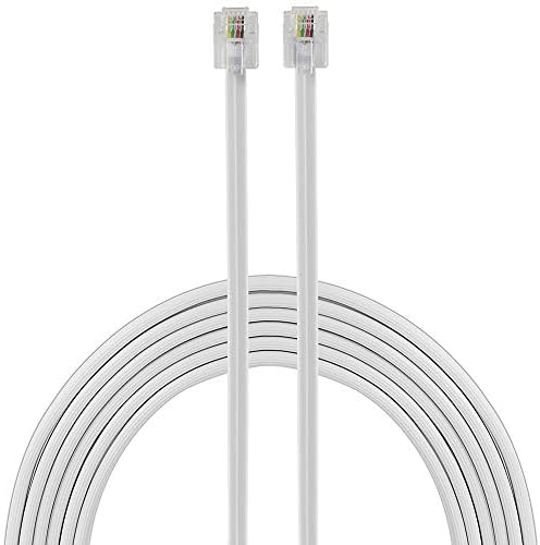 power gear Telephone Line Cord, 100 Feet, Phone Cord, Modular Jack Ends, Works for Phone, Modem or Fax Machine, for Use in Home or Office, White, 27638