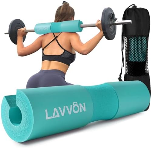 Squat Pad - Foam Barbell Pad for Squats Cushion, Lunges & Bar Padding for Hip Thrusts - Standard Olympic Weight Bar Pad - Provides Cushion to Neck and Shoulders While Training
