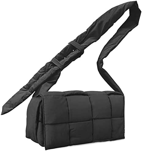 INPAKSA Puffer Woven Bag Women Padded Designer Crossbody Bags Woven Purse Down Shoulder Bags for Women