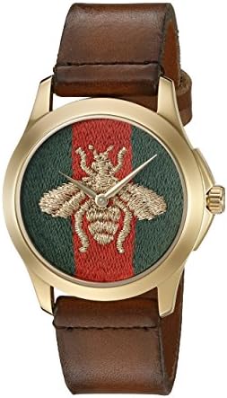 Gucci G-Timelss Analog ETA Quartz Brown Leather unisex-adult Watch(Model:YA126451)