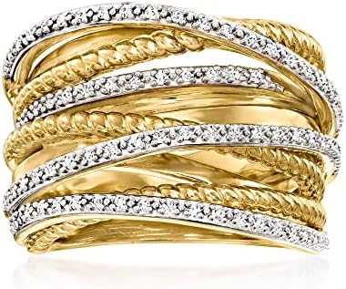 Ross-Simons 0.25 ct. t.w. Diamond Highway Ring in 18kt Yellow Gold Over Sterling Silver