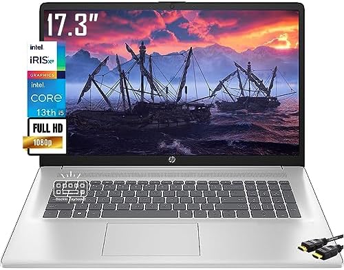HP 2023 Newest 17.3" Laptop, 13th Gen Intel 10-Core i5-1335U Upto 4.6GHz (Beat i7-1270P), Iris Xe Graphics, Bluetooth 5.3, Backlit KB, WiFi 6, Window 11 Home(32GB|1TB SSD)