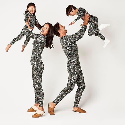 Amazon Essentials Men's Knit Pajama Set, Black Folkloric, 3X-Large Big