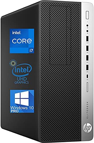 HP EliteDesk 800 G3 Tower Computer, Intel i7-6700, 32GB RAM, 1TB SSD, DisplayPort, DVD-RW, USB-Type-C, Wi-Fi, Bluetooth - Windows 10 Pro (Renewed)