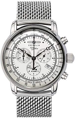 Zeppelin Watches Men's Quartz Watch 7680M1 with Metal Strap, Silver, Strap
